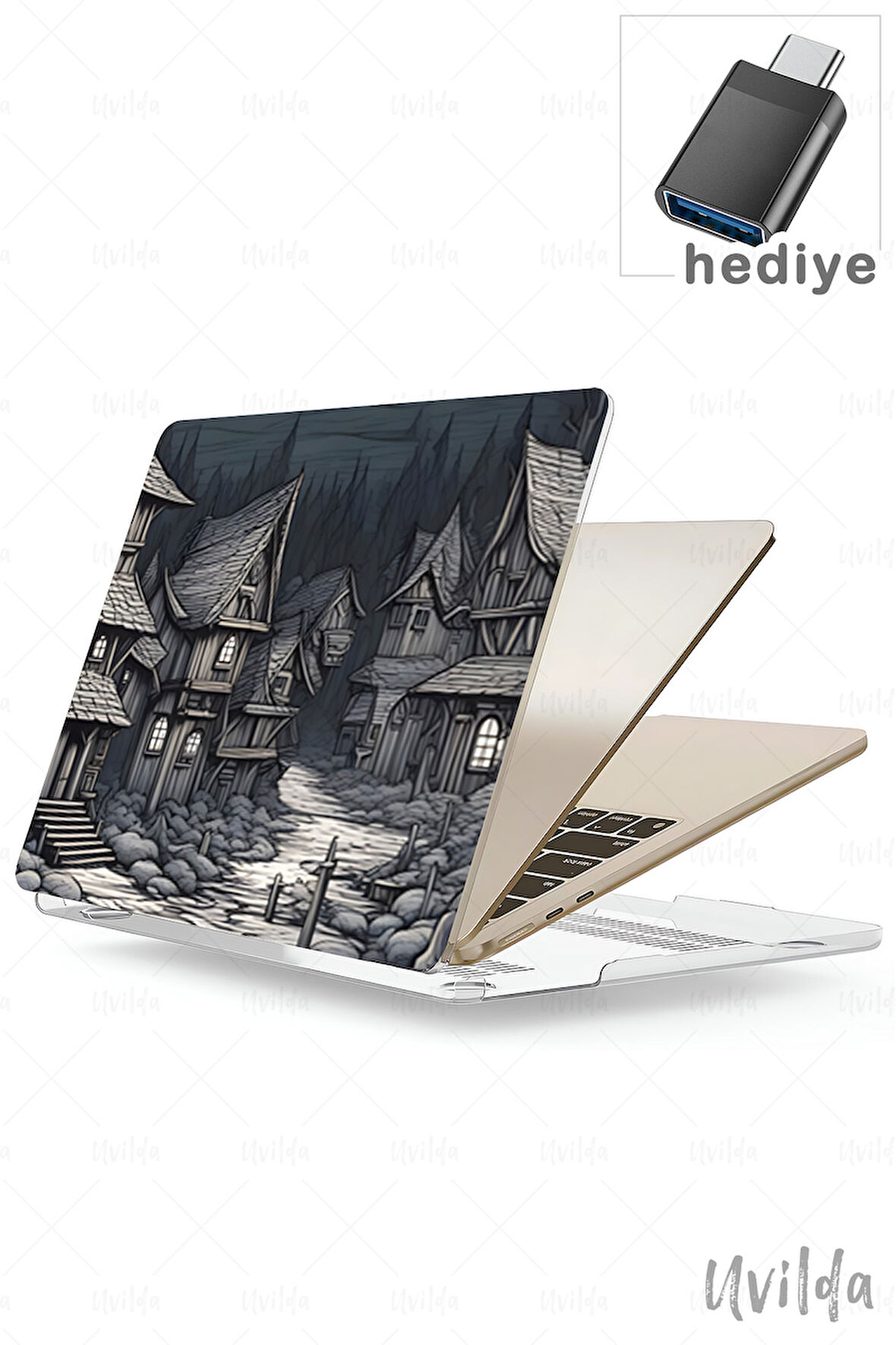 MacBook Pro 13 A2338 A2289 A2251 A2159 A1989 A1708 A1706 uyumlu Derin 8 Msoft Koruma Ahşap Kasaba