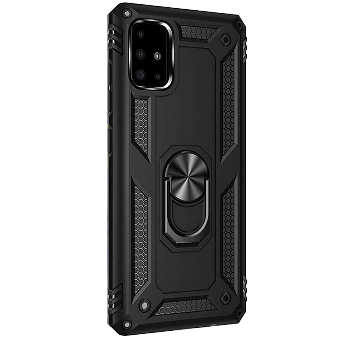 Gpack Samsung Galaxy A51 Kılıf Vega Standlı Yüzüklü MıknatıslıNano Glass