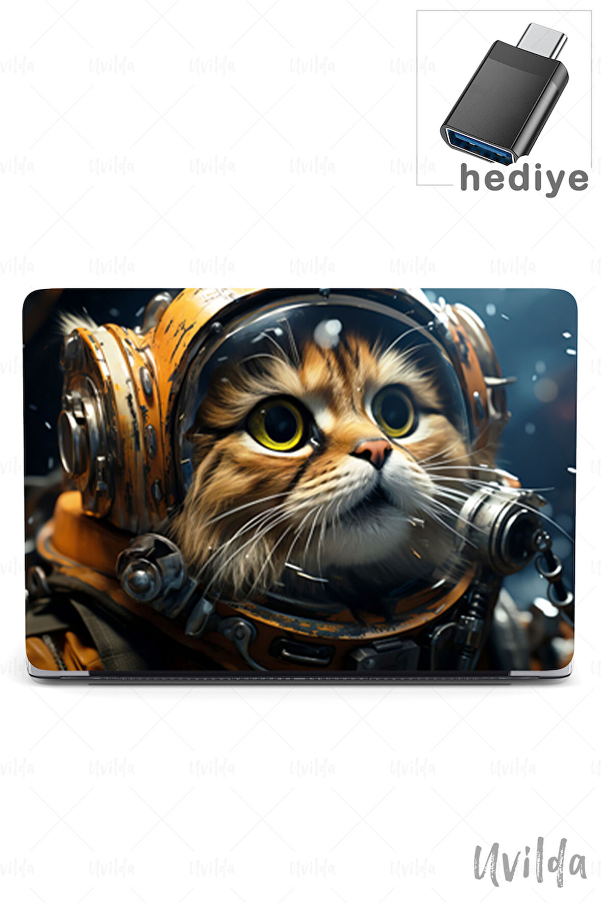 MacBook Air 13.6 A3113 A2681 uyumlu Nefes-2 HD Baskı Msoft Astronot Kedi