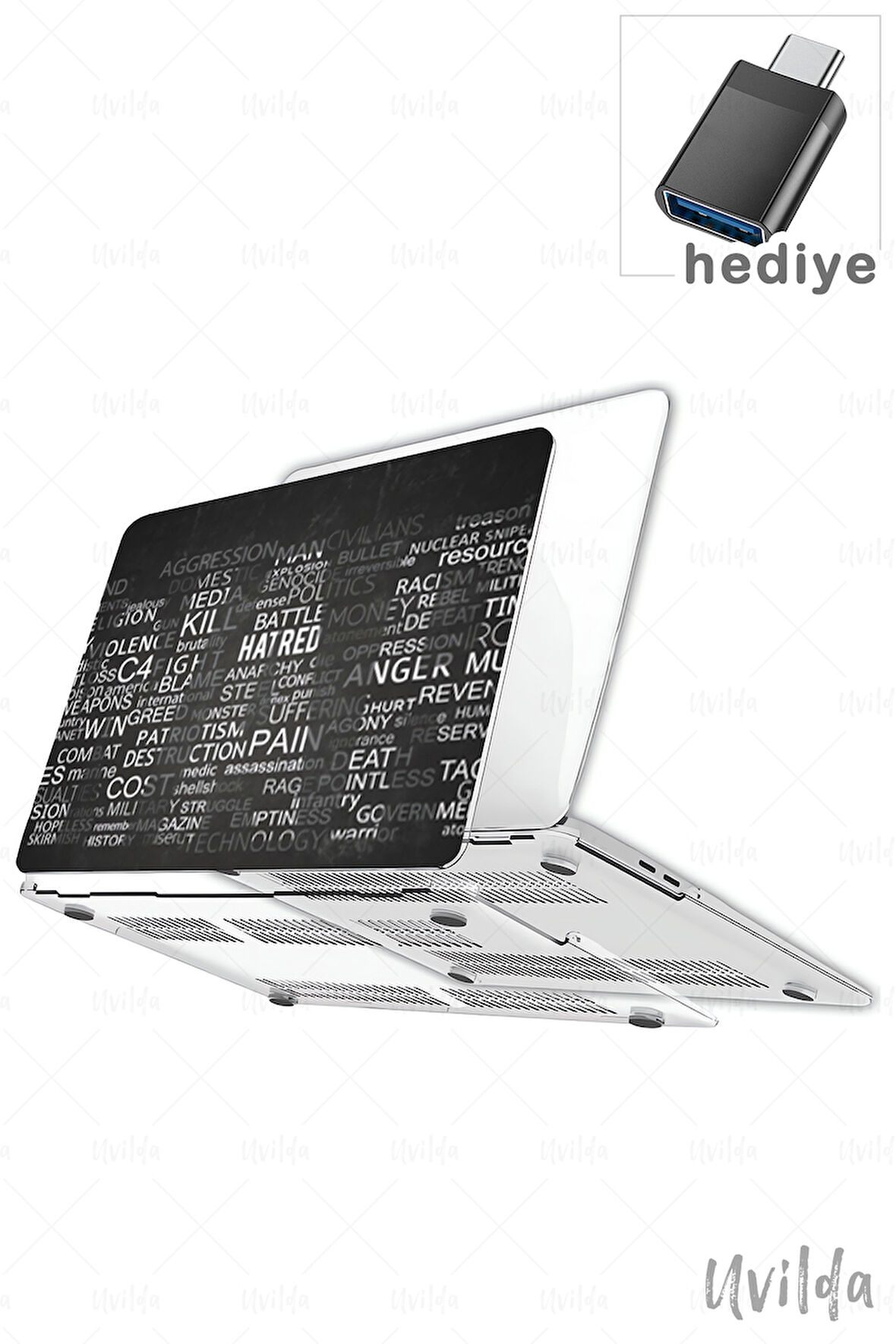 MacBook Pro 14 A3401 A3185 A3112 A2992 A2918 A2779 A2442 uyumlu Kaos-24 UV Msoft Baskı Savaş ve İnsan