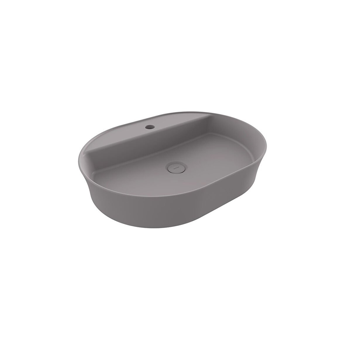 Bocchi Sottile Slim 60 cm Oval Mat Gri Tezgah Üstü Lavabo 1600-006-0126