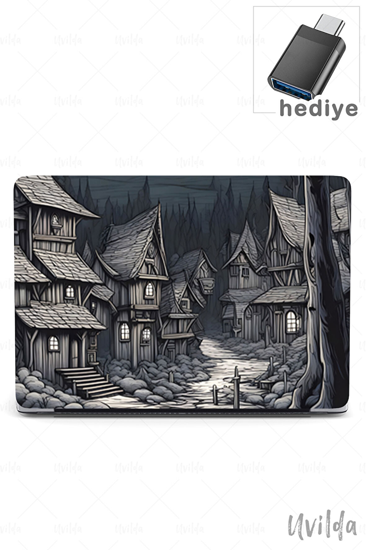 MacBook Air 13.6 A3113 A2681 uyumlu Derin 8 HD Msoft Koruma Ahşap Kasaba