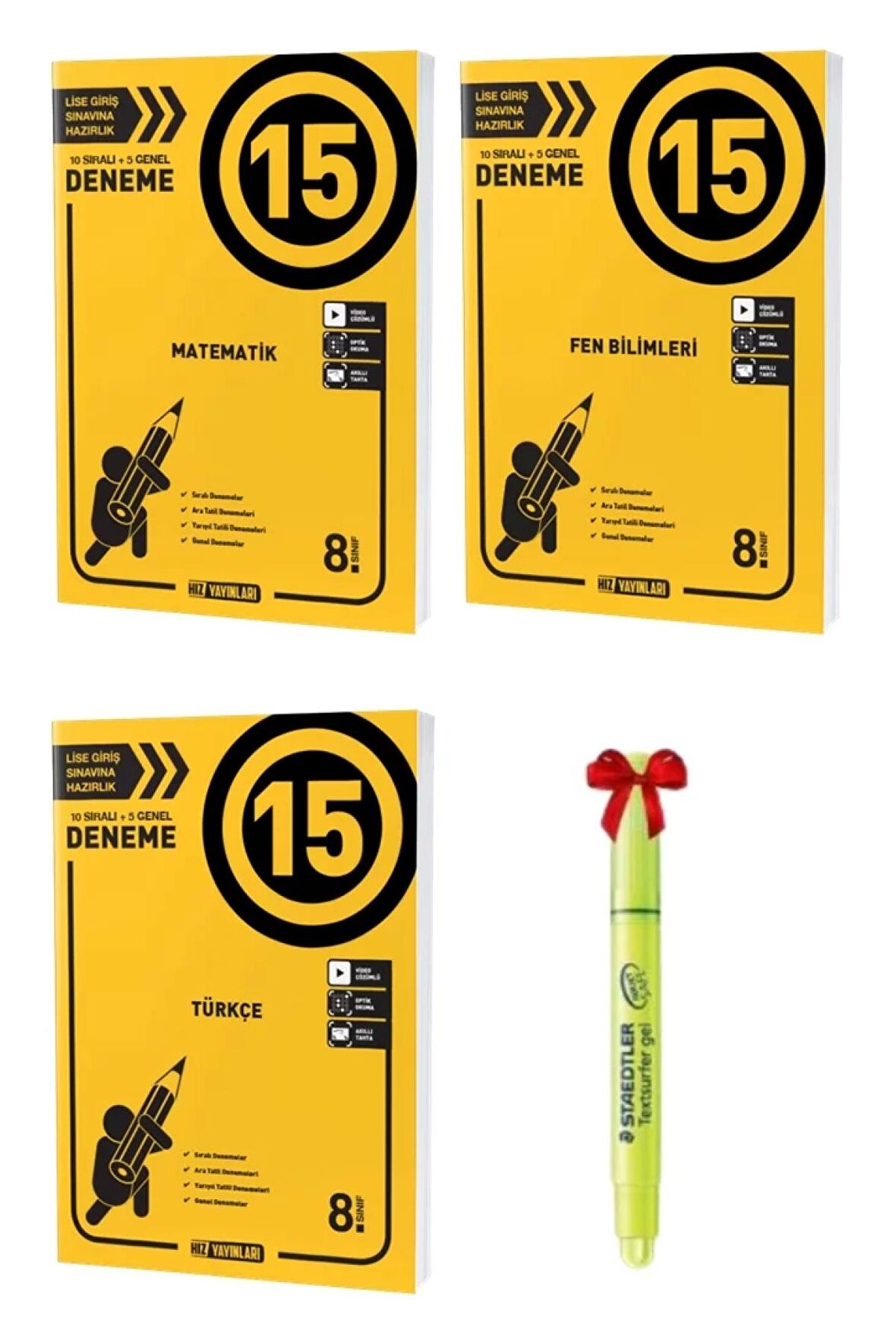 LGS 8.Sınıf Matematik Fen Bilimleri ve Türkçe 15 Deneme
