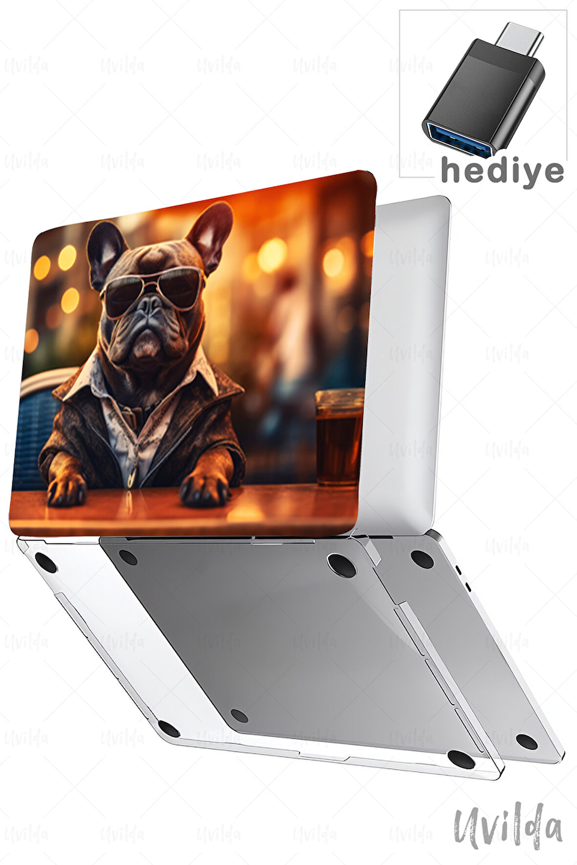 MacBook Air 15 A3114 A2941 uyumlu Nefes-6 HD Msoft Kapak French Bulldog