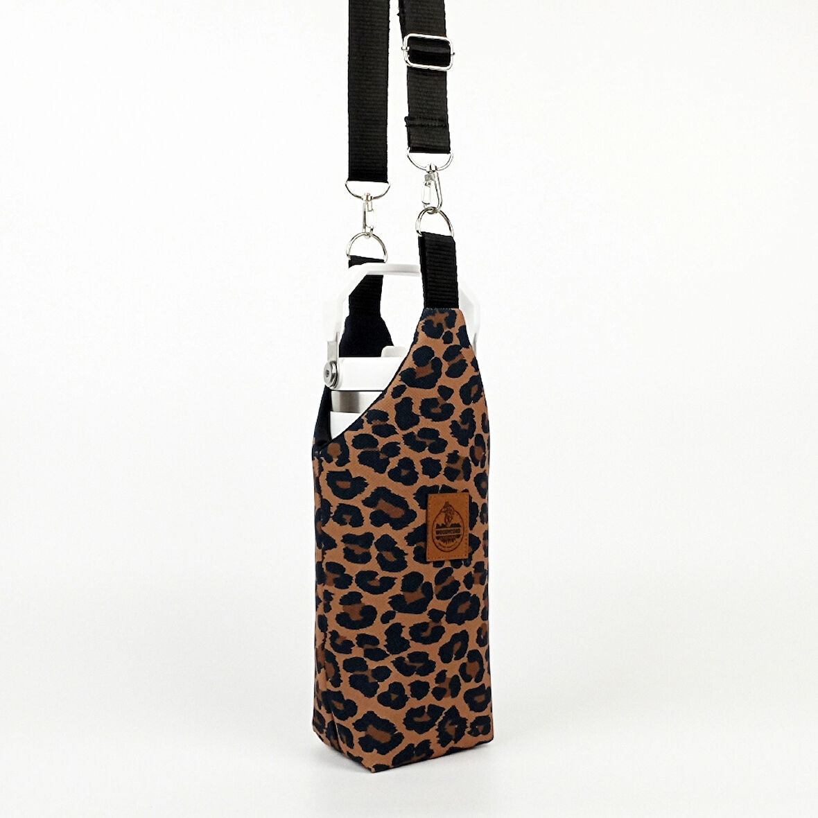 Woodycord El Yapımı U Model Leopar Desen Matara Termos Kılıfı  iceflow 0,89