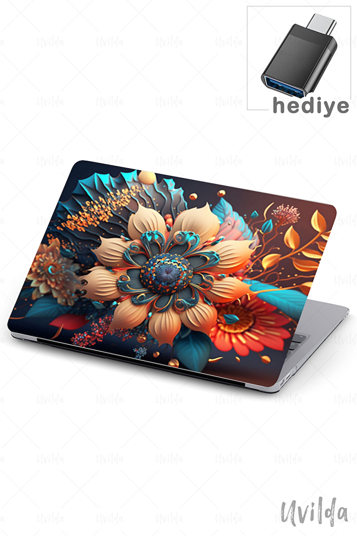 MacBook Air 13.3 A2337 A2179 A1932 uyumlu Derin 21 Msoft HD Desen Sürreal Çiçekler