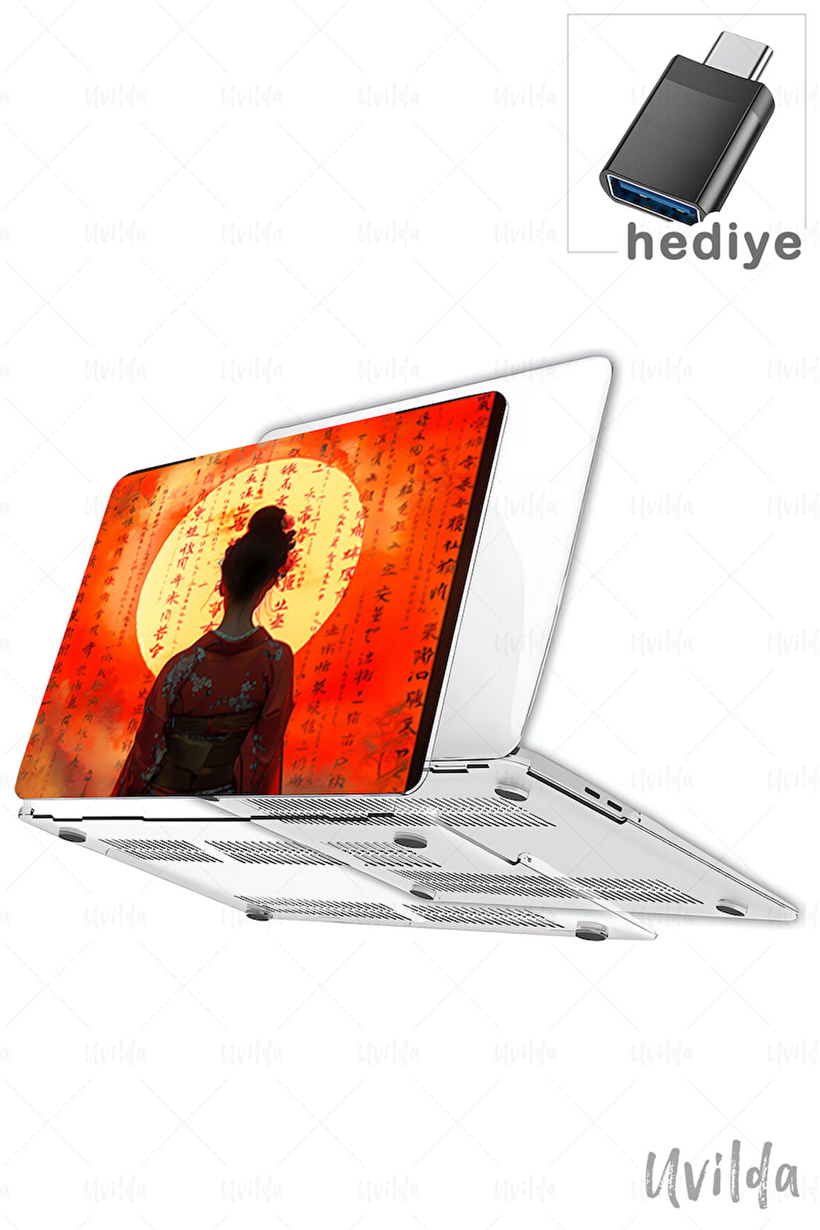 MacBook Pro 14 A3401 A3185 A3112 A2992 A2918 A2779 A2442 uyumlu Japon-22 Msoft Fit Baskılı Sakin Ay