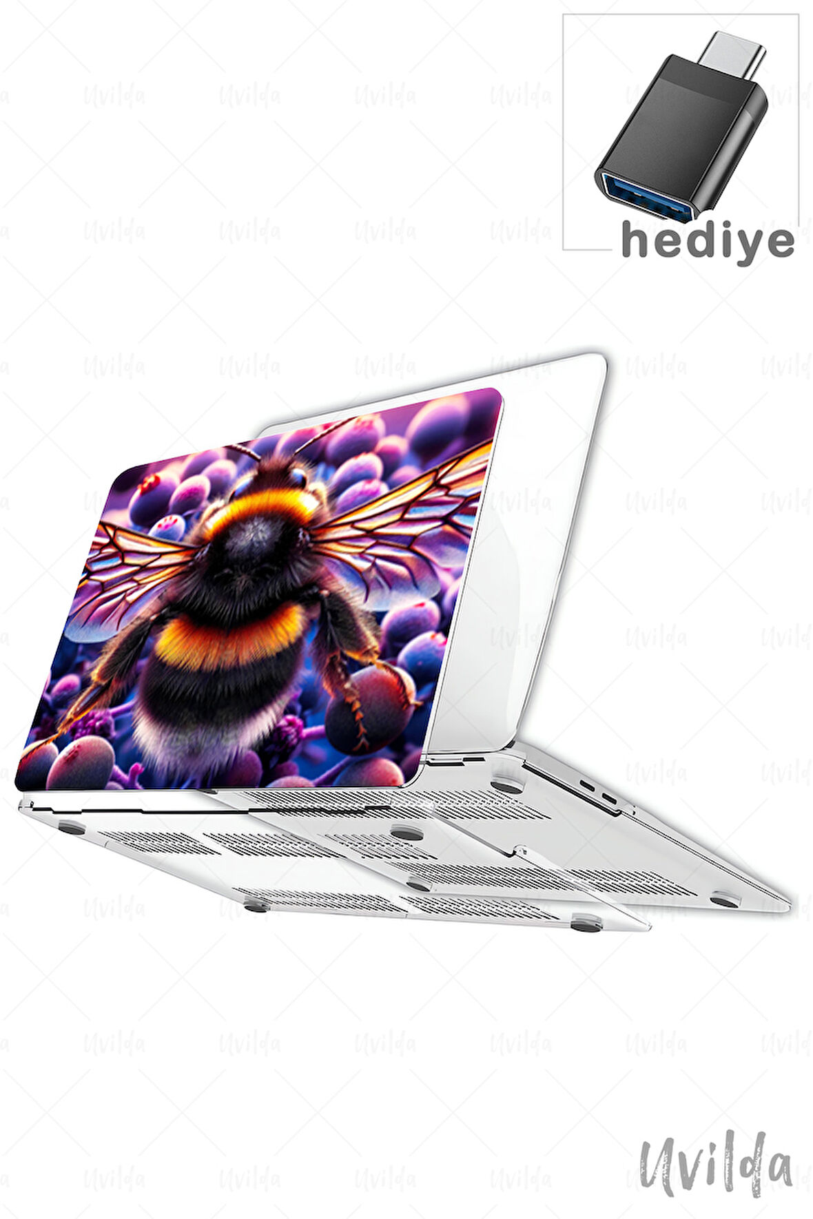 MacBook Pro 14 A3401 A3185 A3112 A2992 A2918 A2779 A2442 uyumlu Nefes-1 Msoft Renkli Yaban Arısı