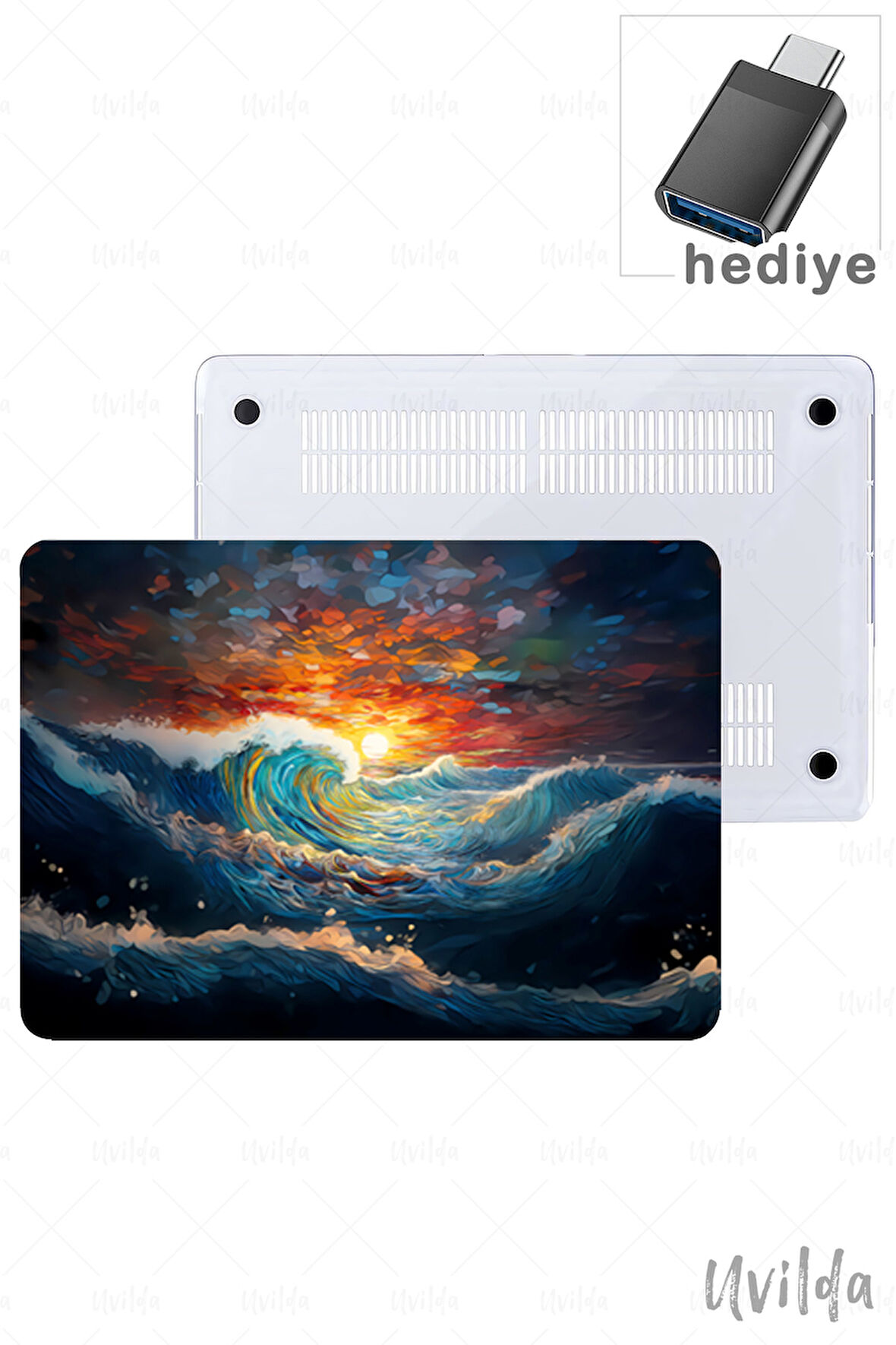 MacBook Pro 16 A2780 uyumlu Derin 4 Şeffaf Msoft Gün Dalgalar