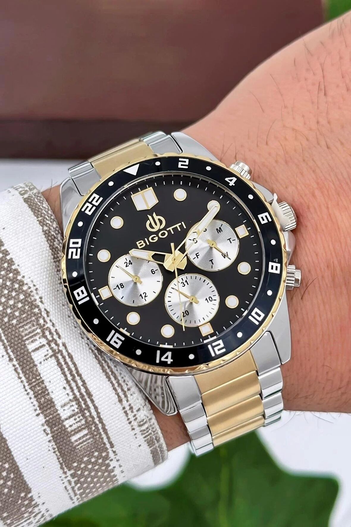 Bigotti Milano Luxury Erkek Kol Saati Gümüş-Gold Çelik Kordon Çelik Kasa Fonksiyonlar Aktif zmb009