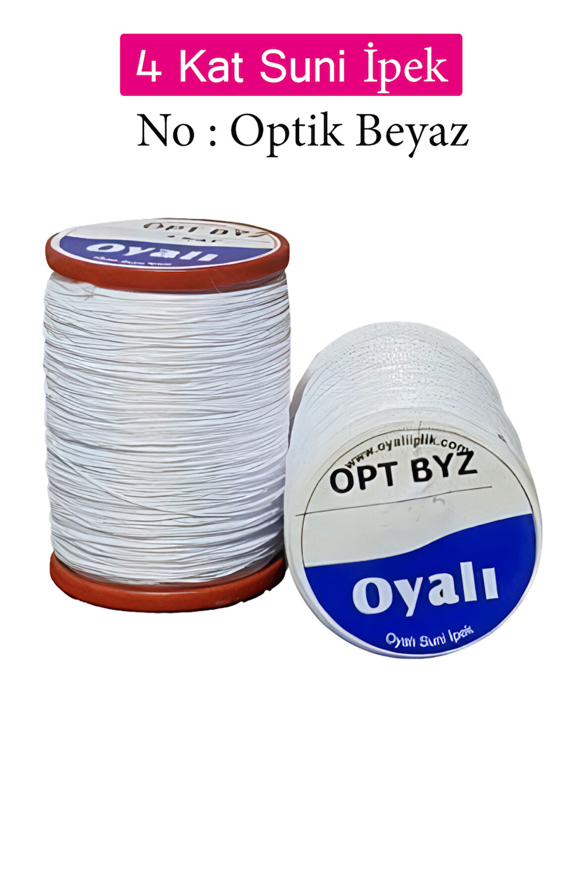 Oyalı 4 Kat Suni İpek İplik İğne Oyası Boncuk İpi Tığ Oyası No:Optik Beyaz