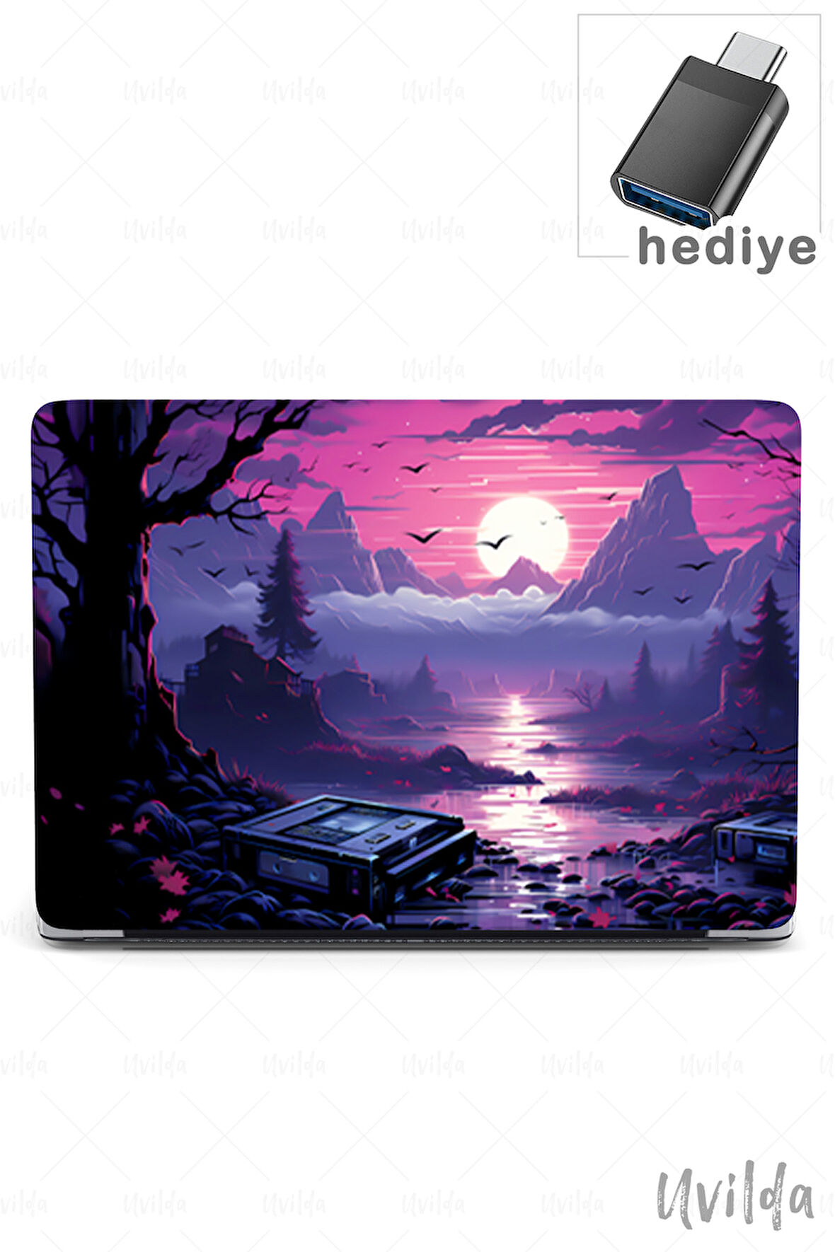 MacBook Air 13.6 A3113 A2681 uyumlu Kaos-8 UVMsoft Alacakaranlık