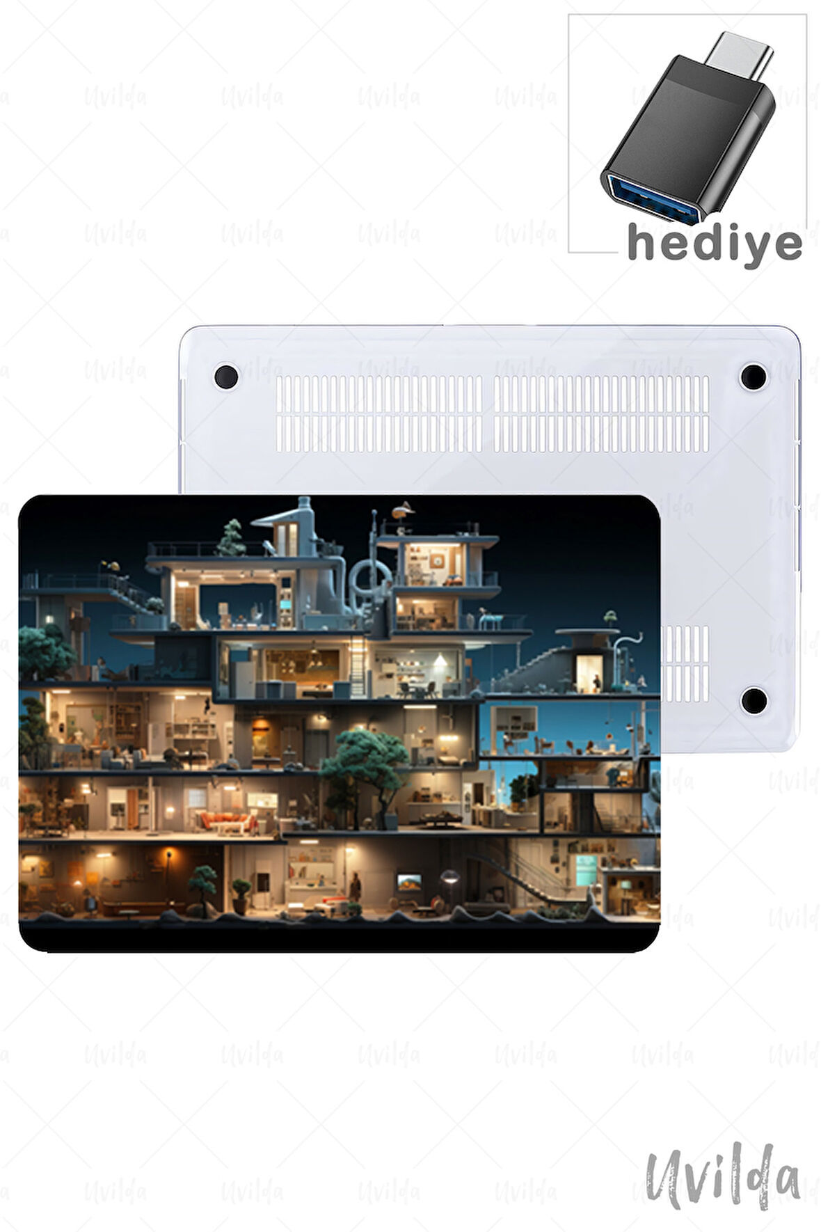MacBook Pro 16 A2780 uyumlu Nefes-19 Msoft Renkli Minimal Mimar