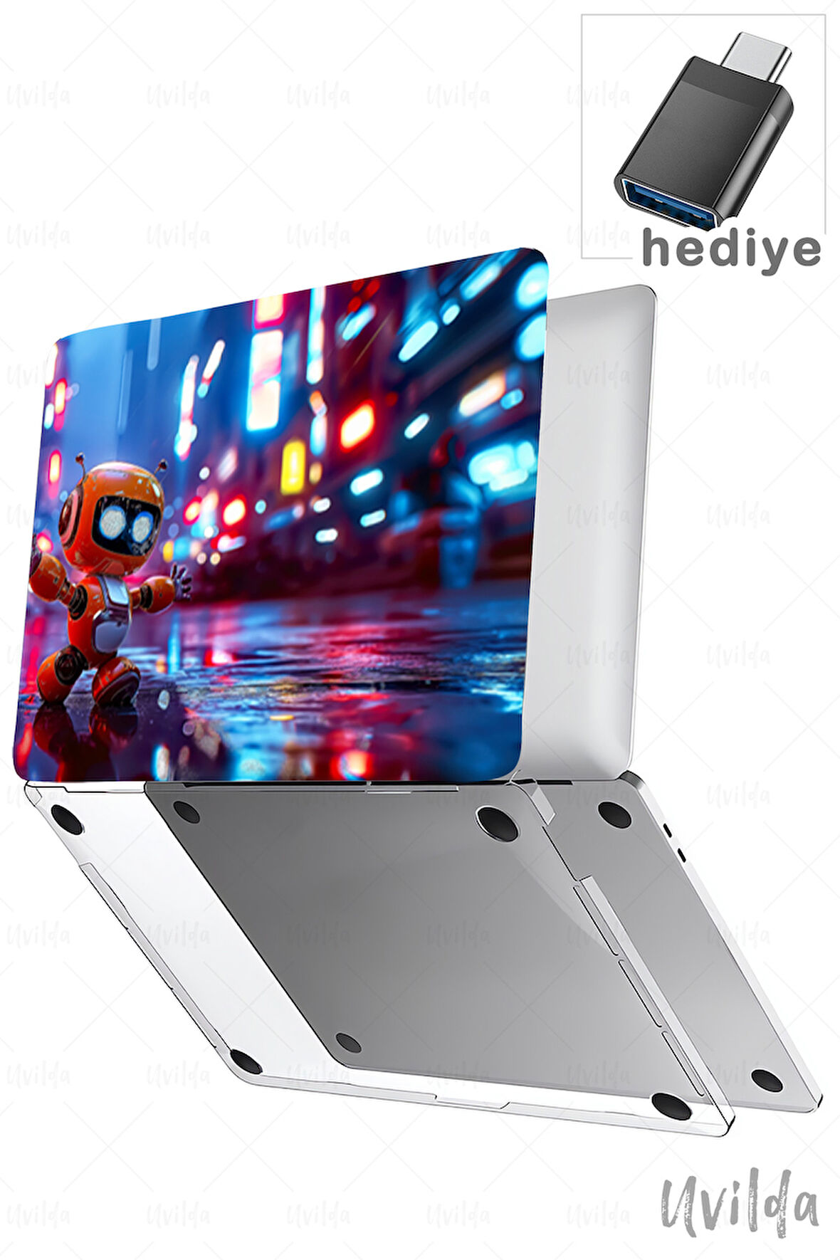 MacBook Air 15 A3114 A2941 uyumlu Derin 16 HD Msoft Kapak Robot ve Gece