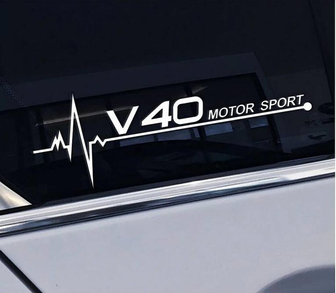 V40 Yan Cam Sticker Oto Kapı Çıkartma Tuning oto 20 cm x 7 cm yazı 547