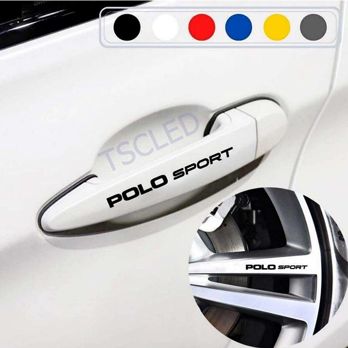 v w Polo için Kapı Kolu ve Jant Sticker yazı 533