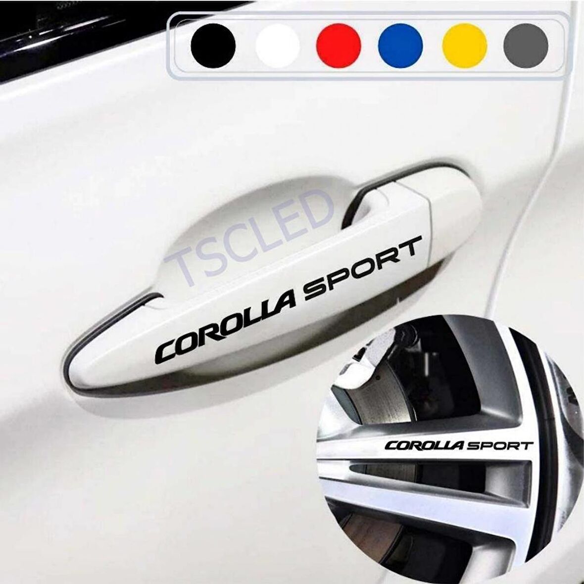 Corolla için Kapı Kolu ve Jant Sticker (10 Adet) yazı 499