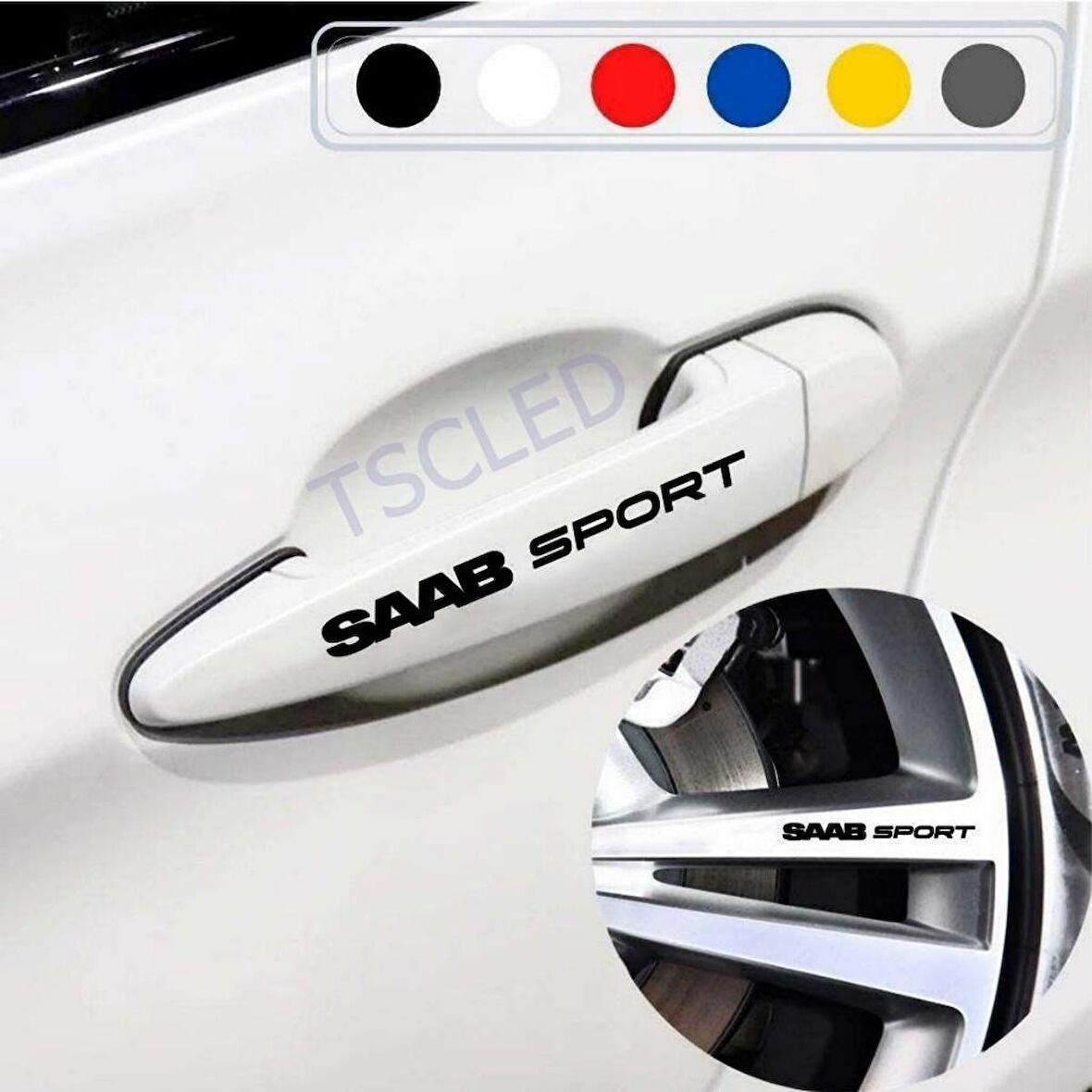 Saa b için Kapı Kolu ve Jant Sticker yazı 418