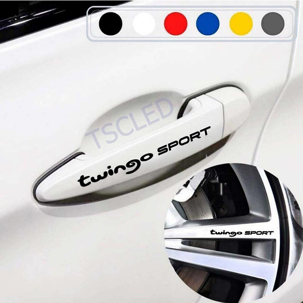Twingo için Kapı Kolu ve Jant Sticker yazı 415