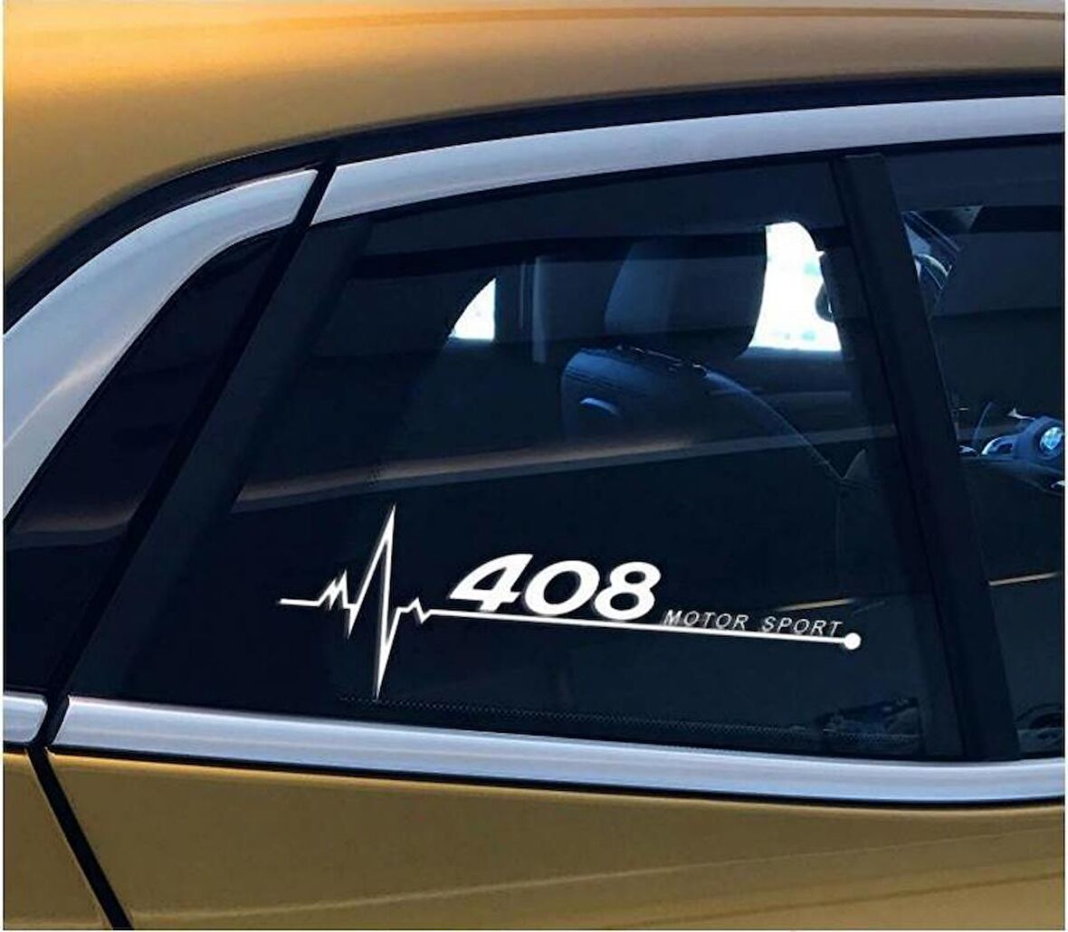 408 Yan Cam Sticker Oto Kapı Çıkartma Tuning oto 20 cm x 7 cm yazı 361