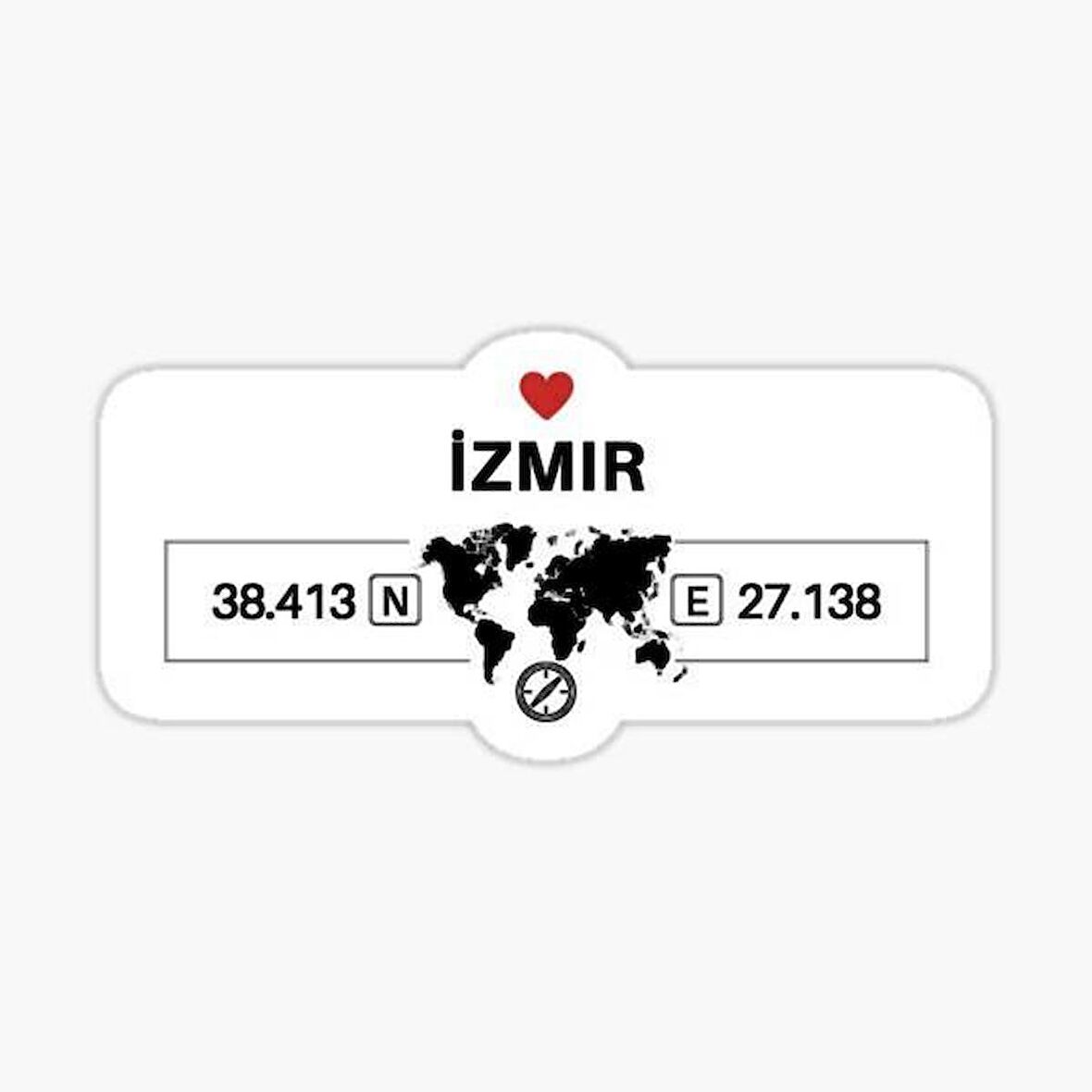 İzmir 2 Gps Harita Sticker Oto Araba Yapıştırma 17CM yazı 235
