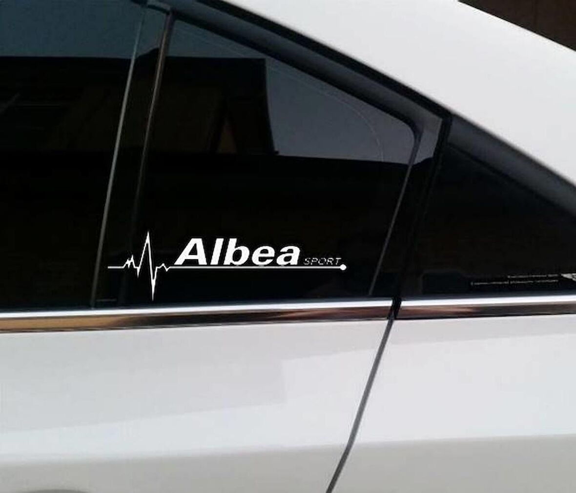 Albea Yan Cam Sticker Oto Kapı Çıkartma Tuning oto 20 cm x 7 cm yazı 117