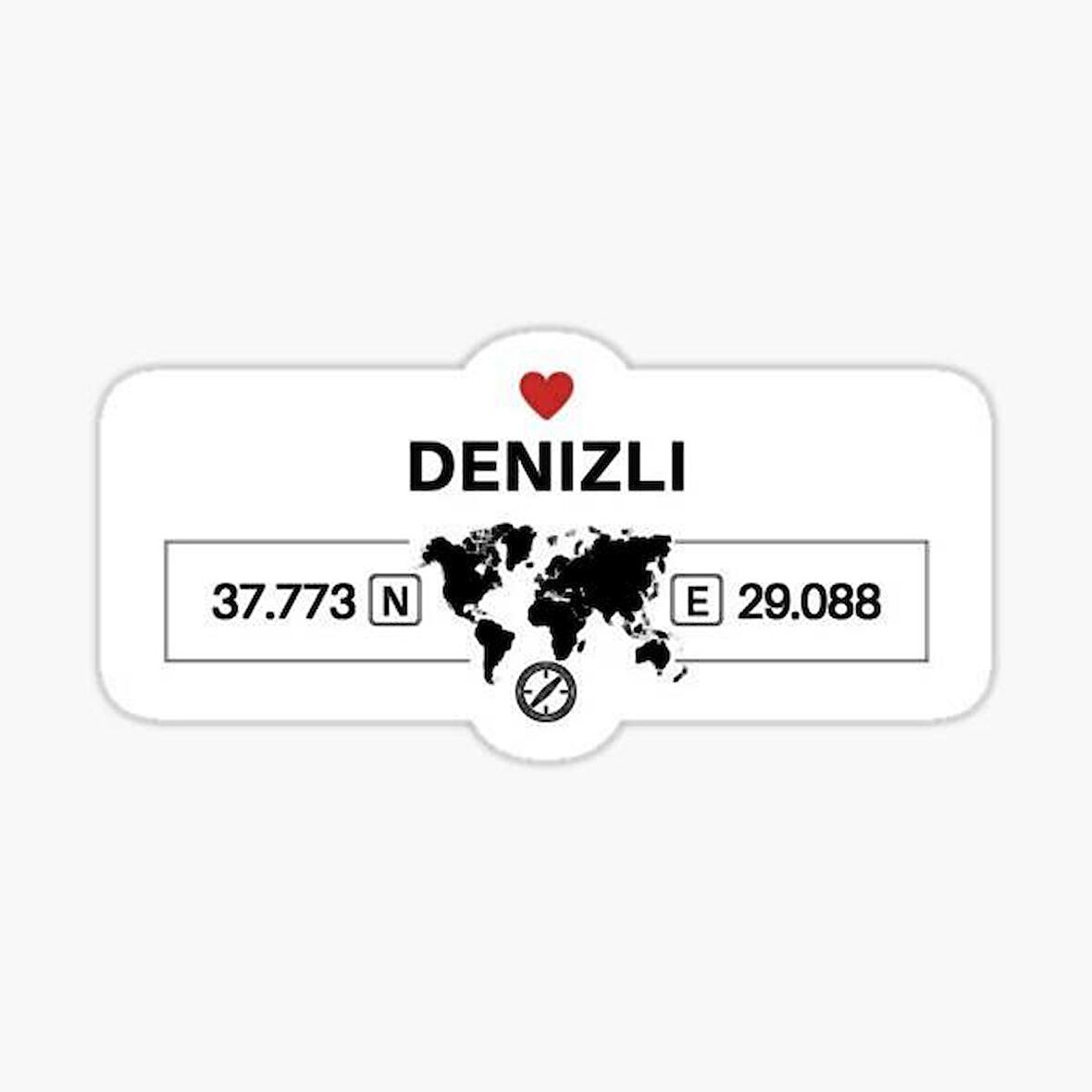 Denizli Gps Harita Sticker Oto Araba Yapıştırma 17CM yazı 102