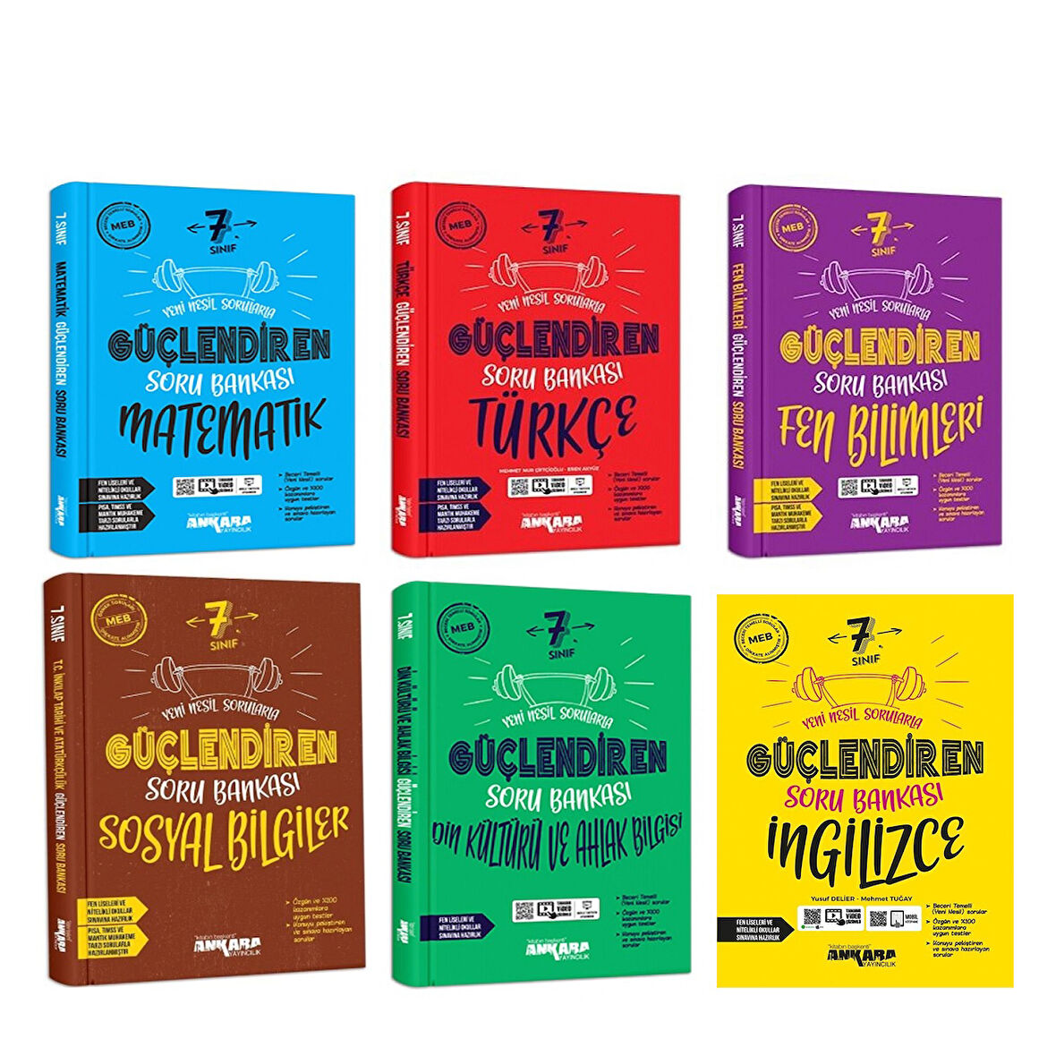 Ankara Yayıncılık 7.Sınıf Güçlendiren Soru Bankası Seti 6 Kitap