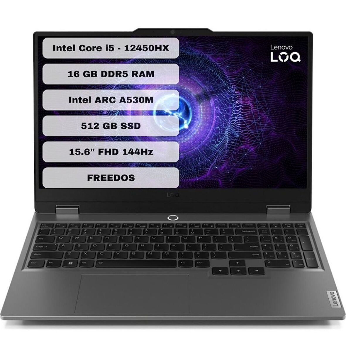 Lenovo LOQ 83FQ000UTR i5-12450HX 16GB 512SSD A530M 15.6" FullHD FreeDOS Taşınabilir Bilgisayar