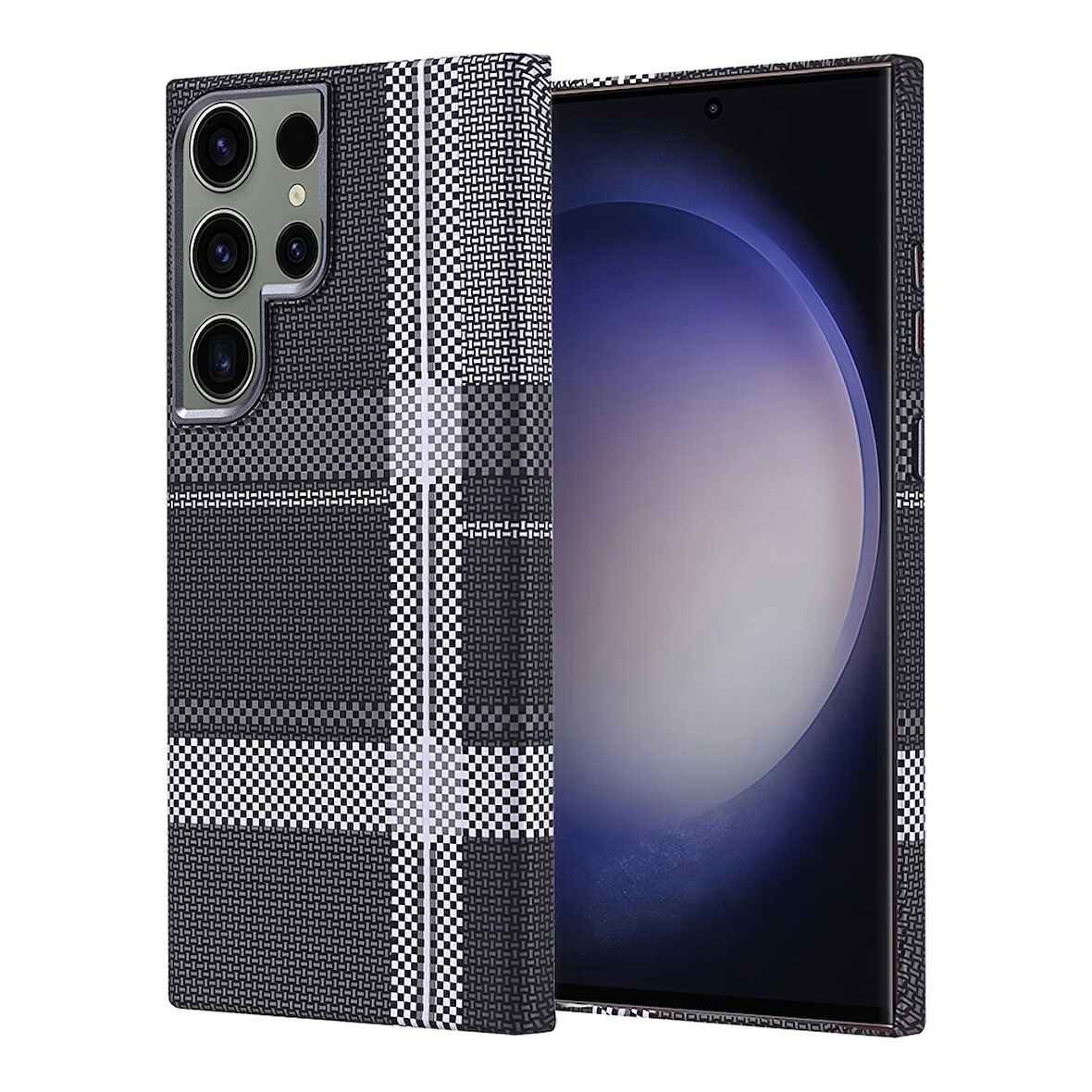 Galaxy S23 Ultra Kılıf Magsafe Şarj Özellikli Karbon Fiber Görünümlü Redclick Nekst Kapak