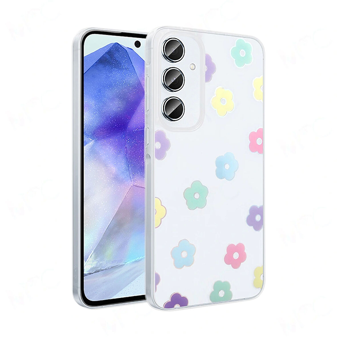 Galaxy S24 FE Kılıf Şeffaf Figürlü Redclick Folk Sert Kapak