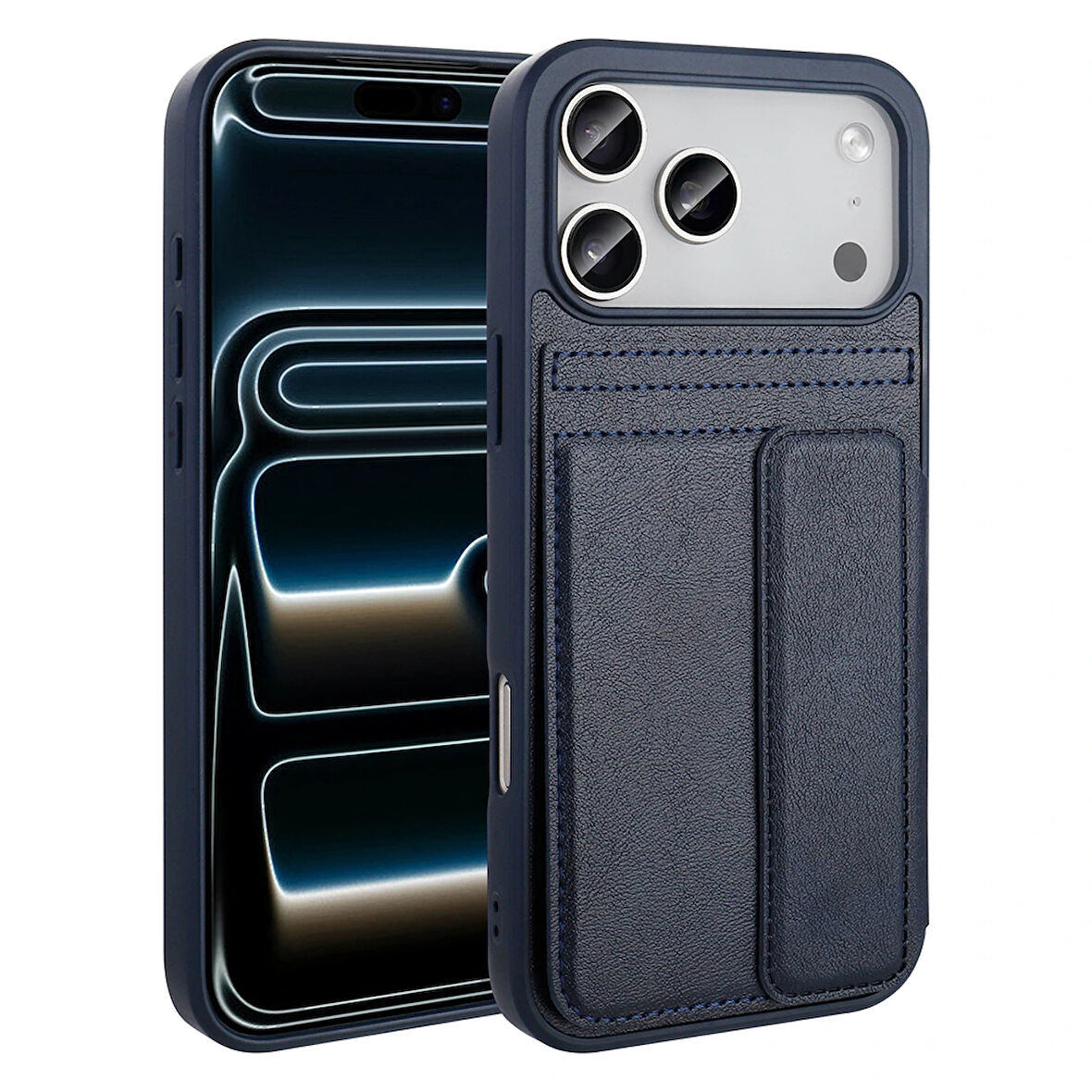 Apple Uyumlu iPhone 17 Pro Max Kılıf PU Deri Kartlıklı Redclick Sevilla Kapak