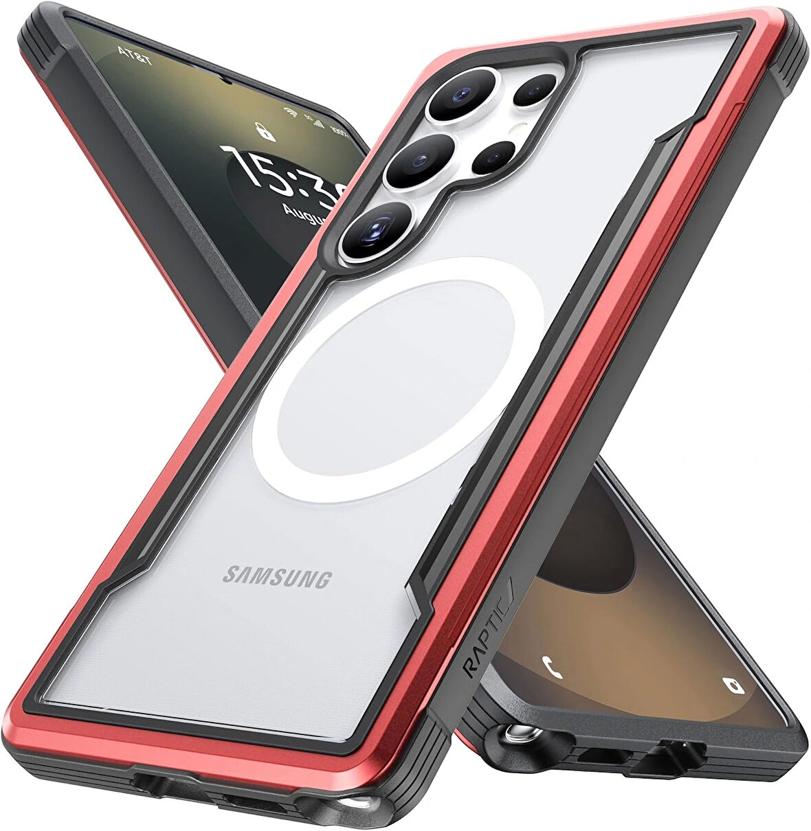 Galaxy S25 Ultra Kılıf Magsafe Şarj Özellikli Airbagli Raptic Shield Serisi Şeffaf Arka Yüzey Kapak