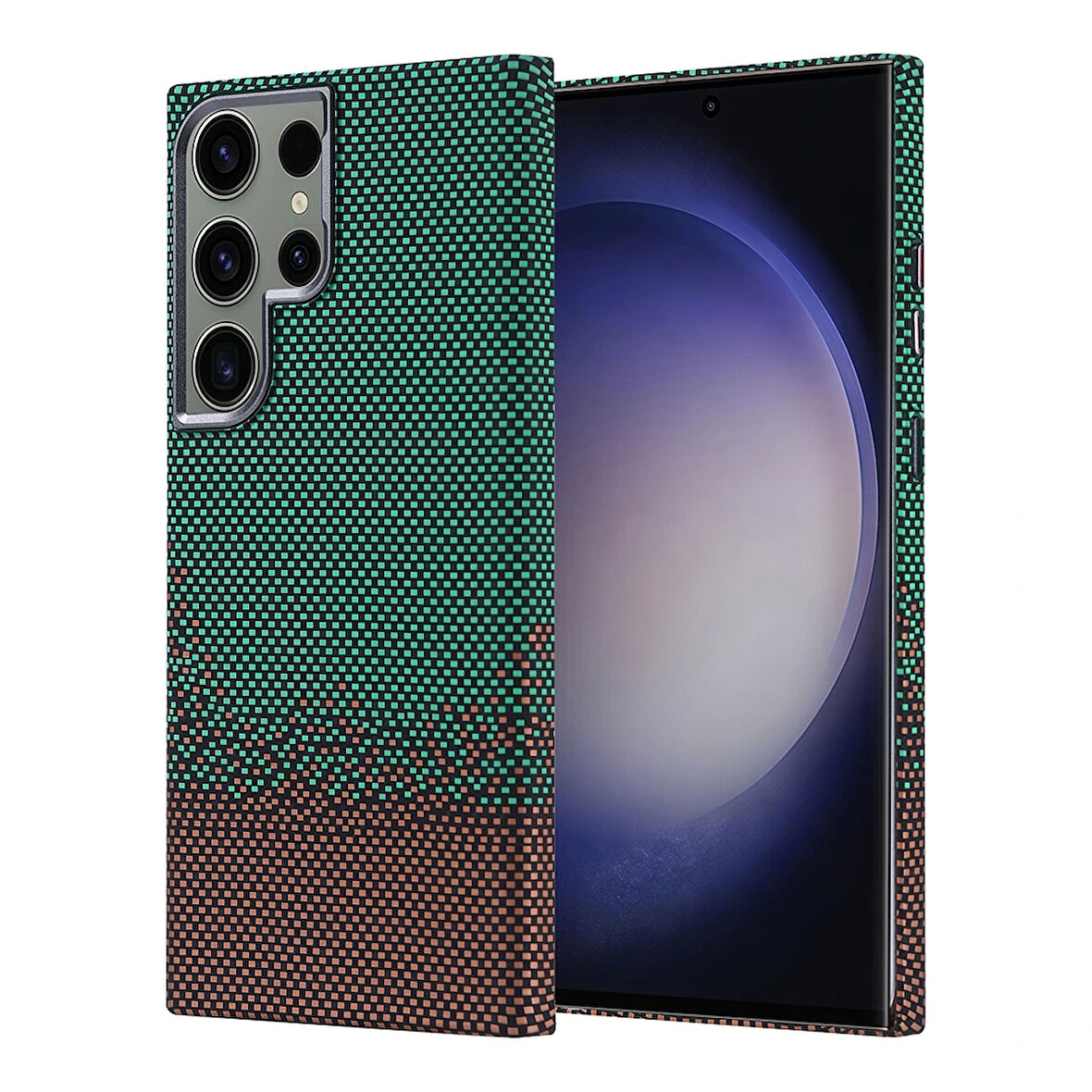 Galaxy S23 Ultra Kılıf Magsafe Şarj Özellikli Karbon Fiber Görünümlü Redclick Nekst Kapak