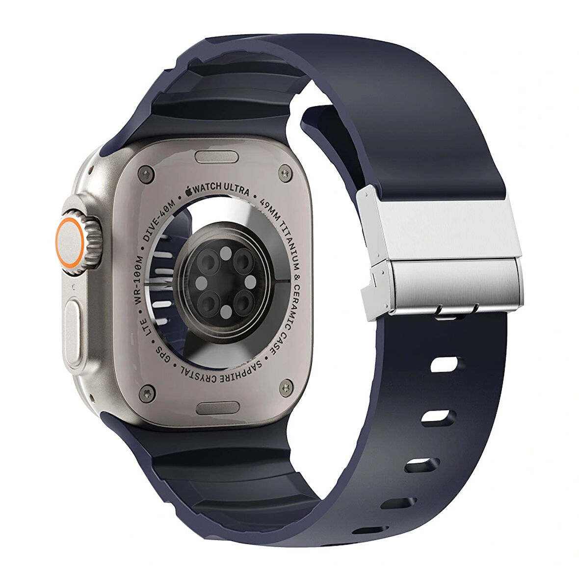 Apple Watch Ultra 49mm Redclick KRD-145 Metal Tokalı Silikon Kordon