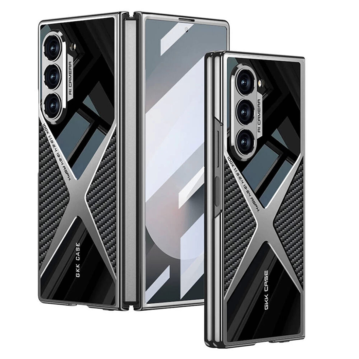 Galaxy Z Fold 6 Kılıf Ultra İnce Kamera Korumalı PC + Karbon Arka Yüzey Redclick X-Pro Kapak