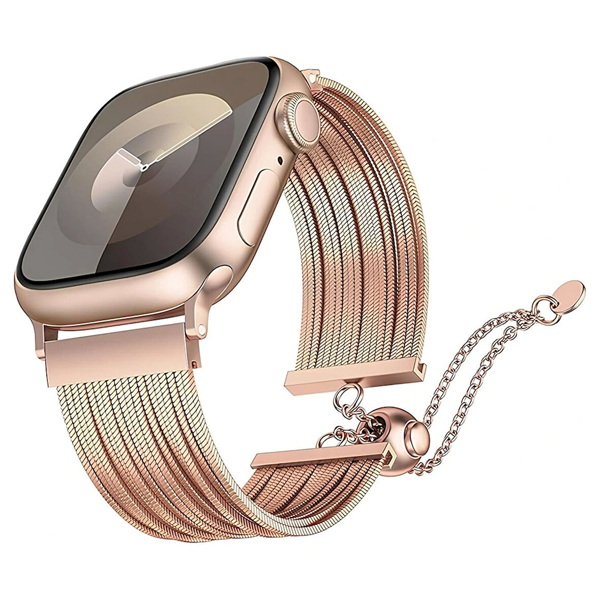 Apple Watch 10 46mm Redclick KRD-137 Metal Hasır Bilezik Kadın Kordon