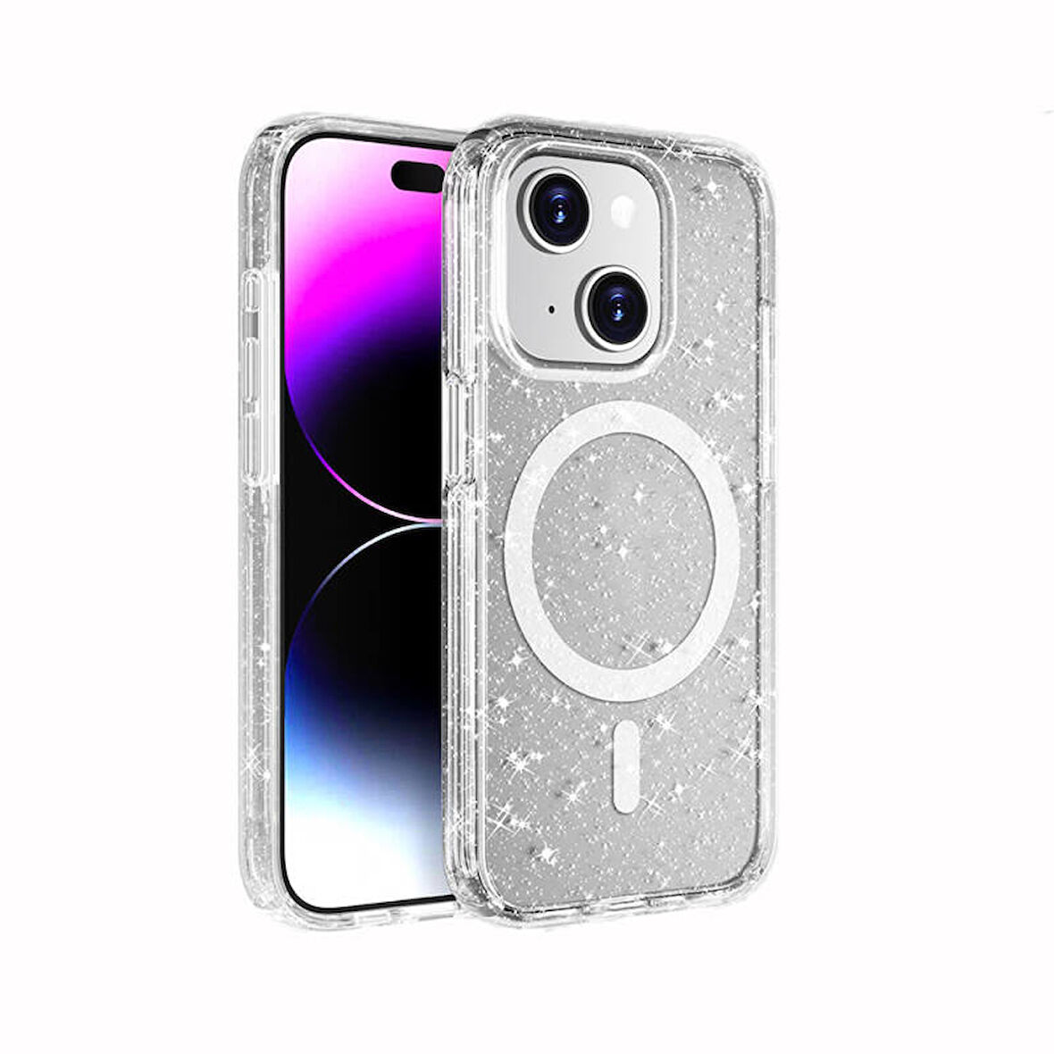 iPhone 15 Plus Kılıf Işıltılı ve Magsafe Özellikli Allstar Premium Kapak
