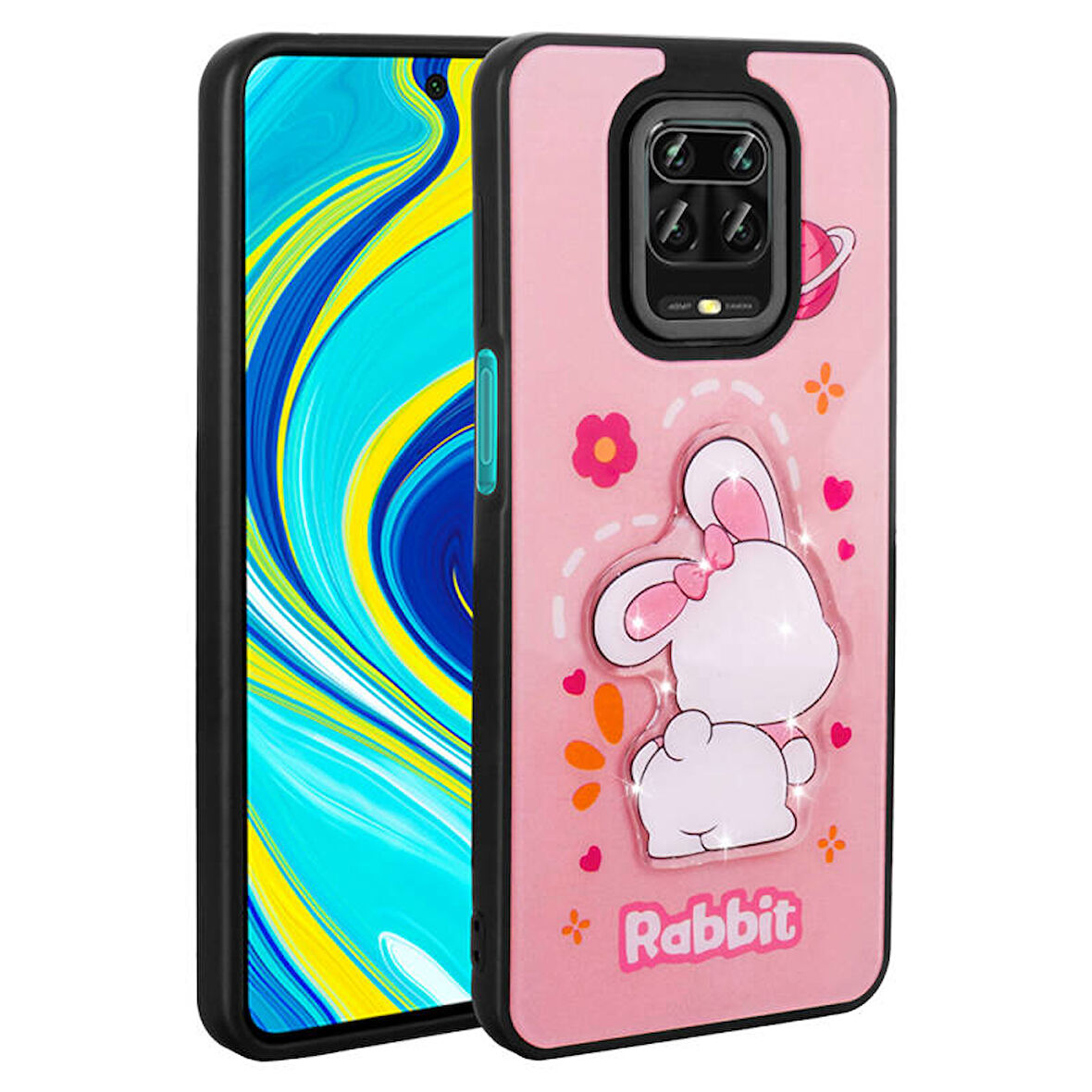 Redmi Note 9 Pro Kılıf Kabartma Parlak Figürlü Şık Amas Premium Silikon Kapak