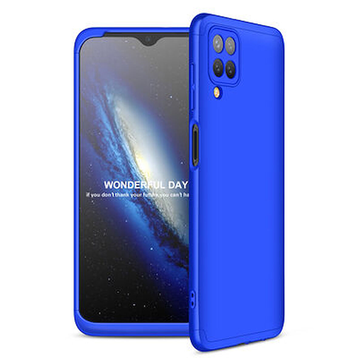 Galaxy A12 Kılıf 3 Parçalı Tam Koruma Şık Astrea Premium Sert Kapak