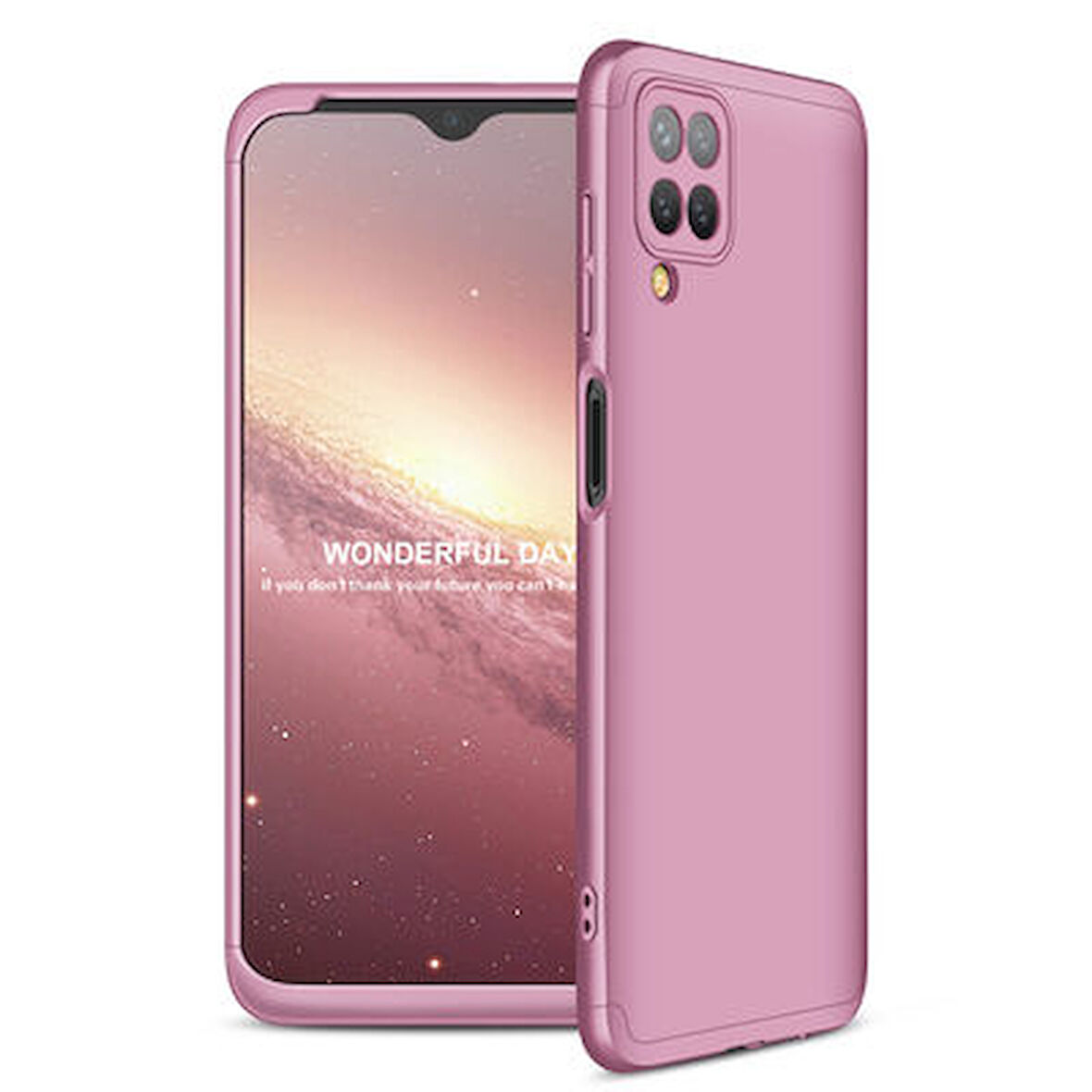 Galaxy A12 Kılıf 3 Parçalı Tam Koruma Şık Astrea Premium Sert Kapak