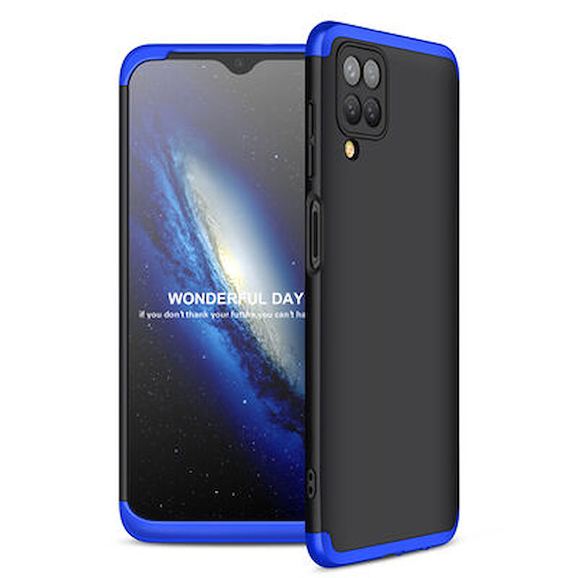 Galaxy A12 Kılıf 3 Parçalı Tam Koruma Şık Astrea Premium Sert Kapak