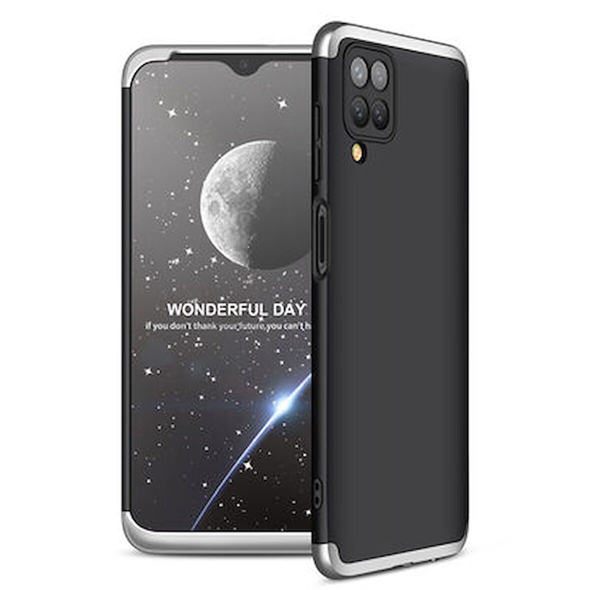 Galaxy A12 Kılıf 3 Parçalı Tam Koruma Şık Astrea Premium Sert Kapak