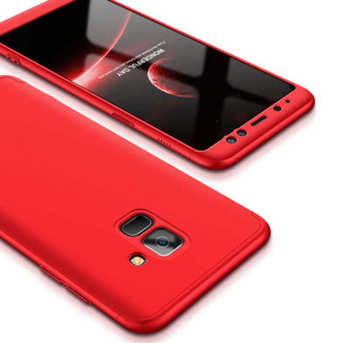 Galaxy A8 Plus 2018 Kılıf 3 Parçalı Tam Koruma Şık Astrea Premium Sert Kapak