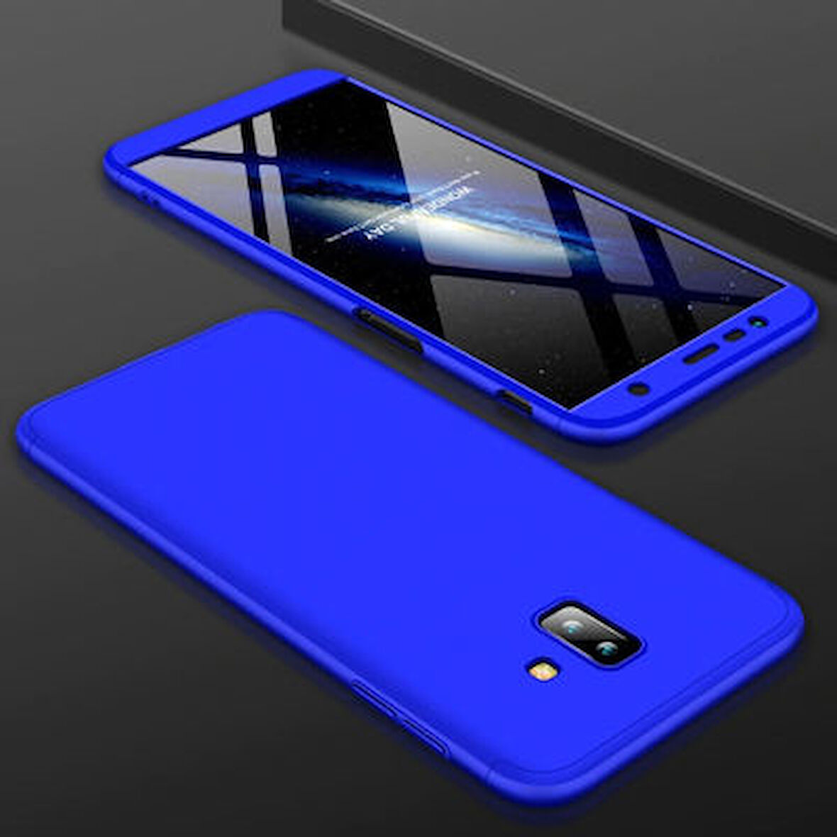 Galaxy J6 Plus Kılıf 3 Parçalı Tam Koruma Şık Astrea Premium Sert Kapak