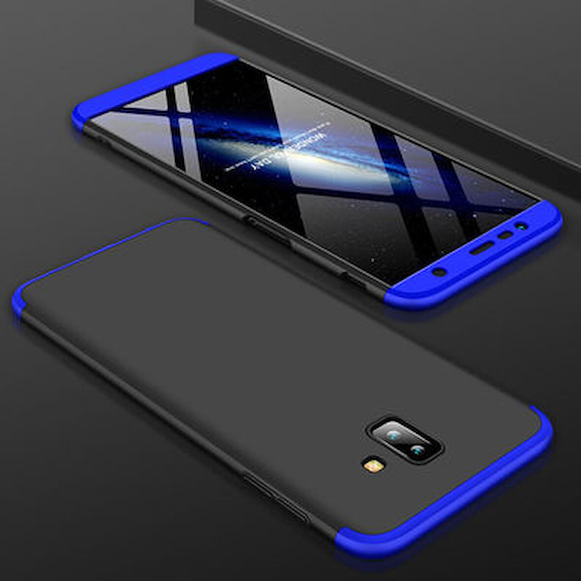 Galaxy J6 Plus Kılıf 3 Parçalı Tam Koruma Şık Astrea Premium Sert Kapak