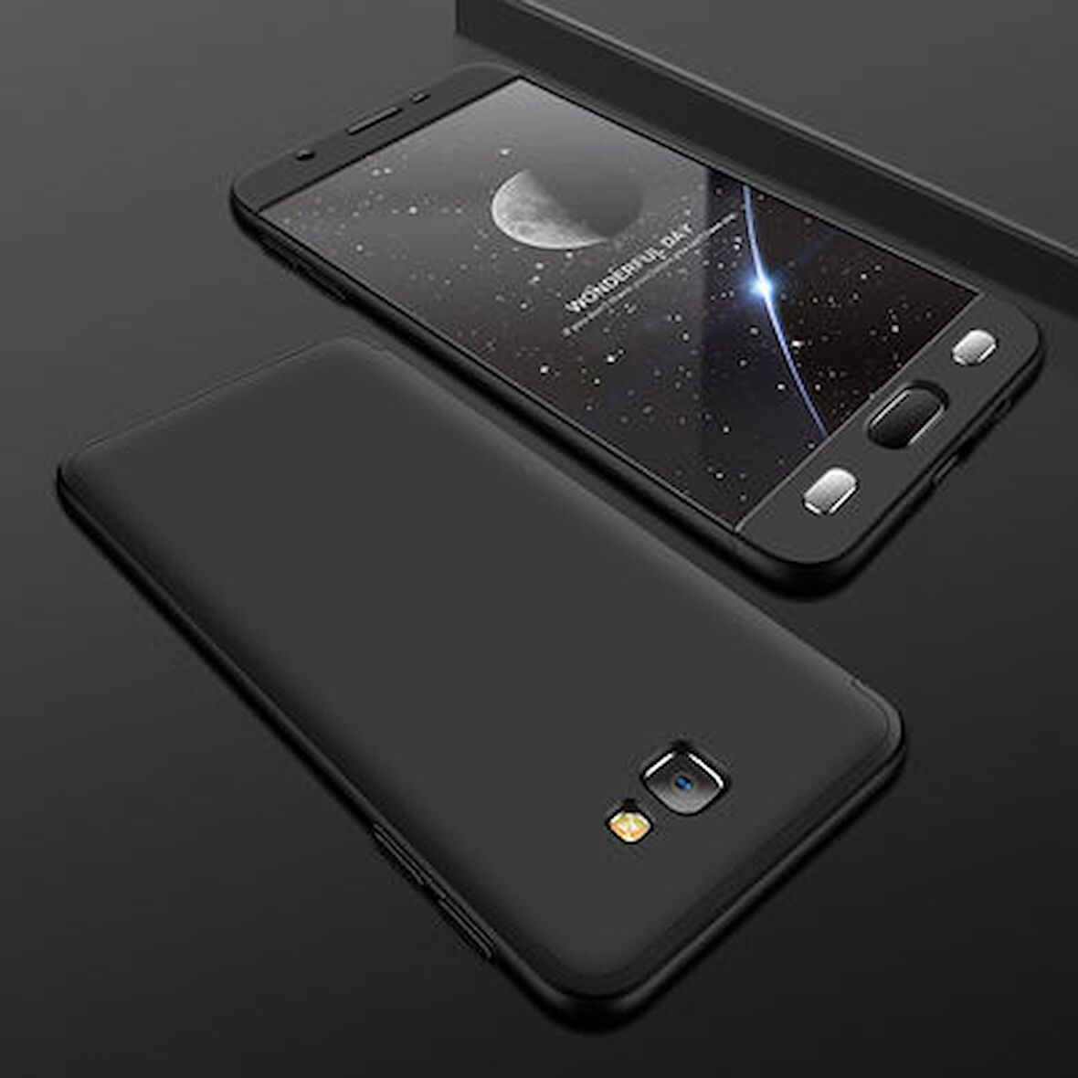 Galaxy J7 Prime Kılıf 3 Parçalı Tam Koruma Şık Astrea Premium Sert Kapak