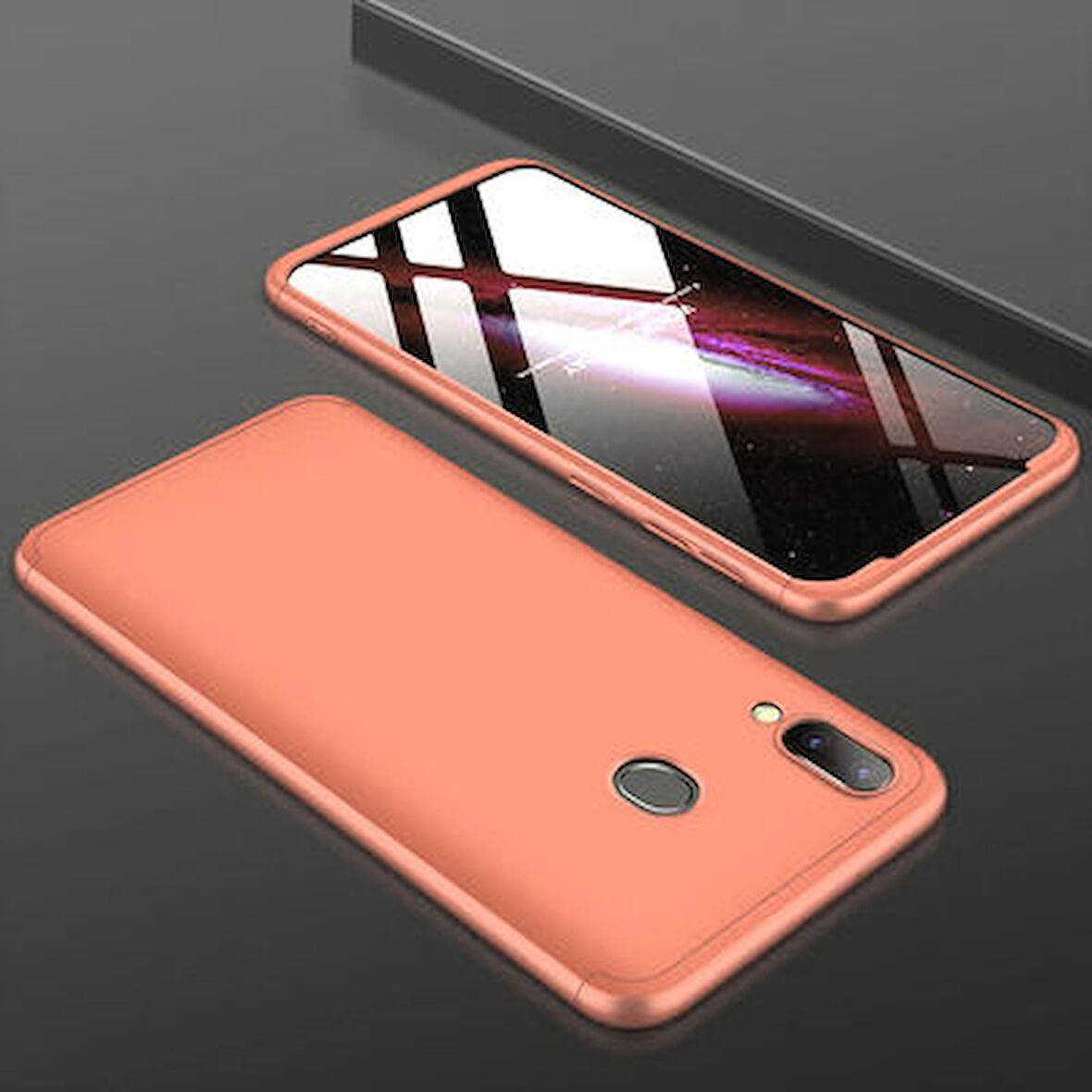 Galaxy M20 Kılıf 3 Parçalı Tam Koruma Şık Astrea Premium Sert Kapak
