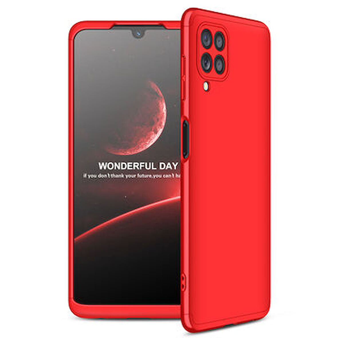 Galaxy M22 Kılıf 3 Parçalı Tam Koruma Şık Astrea Premium Sert Kapak