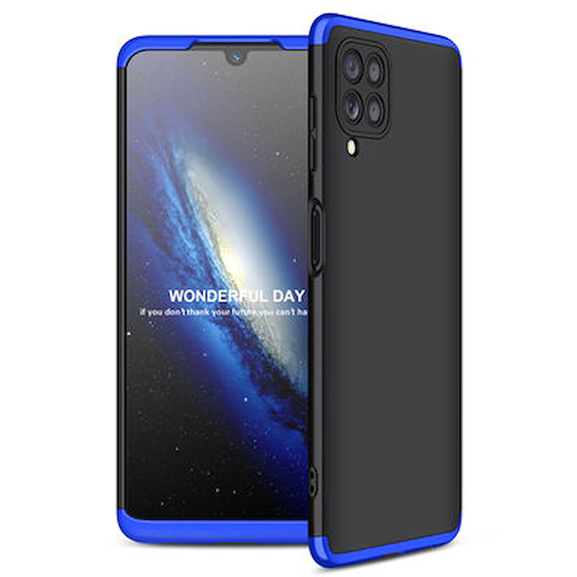 Galaxy M22 Kılıf 3 Parçalı Tam Koruma Şık Astrea Premium Sert Kapak